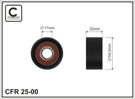 Ролик промежуточный ремень ГРМ Renault Clio II/Espace III/Laguna I/Megane I/Scenic I 1.8/2.0 04.98- 54,5x17x32 CAFFARO 2500