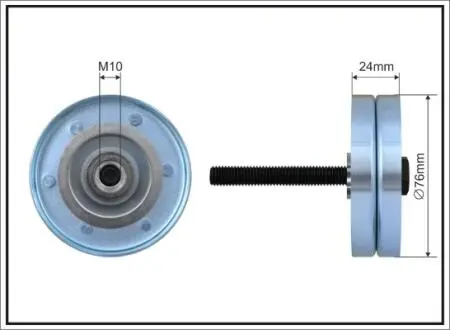 Ролик проміжний поліклинового ремня Seat Cordoba/Ibiza III/IV/IV ST/Toledo IV, Skoda Fabia I/II/Rapid/Roomster, VW Fox/Polo 1.2 07.01- 76x10x24 CAFFARO 252-53