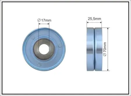 Ролик проміжний поліклинового ремня BMW 3 E46/5 E39/7 E38, Opel Omega B 2.5D/3.0D 08.98-02.05 70x17x25,5 CAFFARO 25500