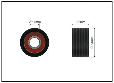 Ролик проміжний ремня ГРМ Opel Vivaro A, Renault Avantime/Clio II/III/Espace III/IV/Grand Scenic II/Laguna/I/II/III/Megane CC/I 1.8/2.0 04.98- 01- 54x17x32 CAFFARO 2599