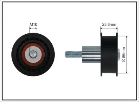 Ролик проміжний ремня ГРМ Audi A2, Seat Altea/XL/Arosa/Cordoba/Vario/Ibiza II/III/IV/IV ST/Inca/Leon/Toledo II/III 1.4/1.4LPG/1.6 10.97- 56x10x22 CAFFARO 2748