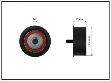 Ролик промежуточный ремень ГРМ Opel Astra F/G/Corsa B/Tigra/Vectra B/Zafira A 1.4-1.8 03.93-12.11 53x8x23,5 CAFFARO 3239