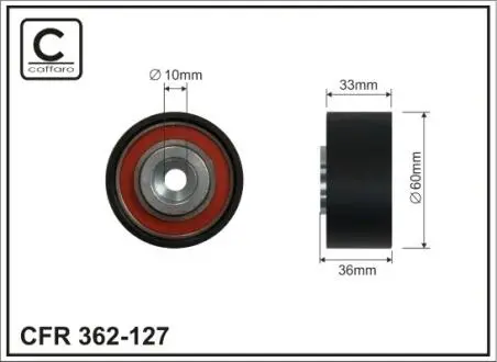 Ролик промежуточный ремень ГРМ Ford Probe II, Mazda 323 F V/626 IV/MX-3/MX-6/Xedos 6/9 1.8-2.5 01.92-09.02 60x10x33 CAFFARO 362127