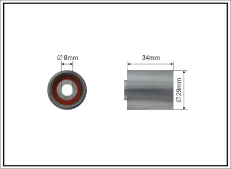 Ролик проміжний ремня ГРМ Hyundai Terracan, Kia Carnival I/II/III/K2900 2.9D 08.99- 29x8x34 CAFFARO 372130