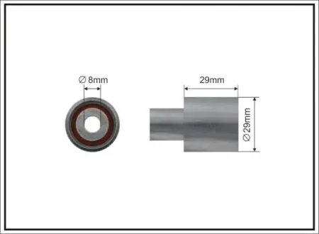 Ролик проміжний ремня ГРМ Audi A3, Seat Cordoba/Vario/Ibiza II/Inca/Leon/Toledo II, Skoda Octavia I, VW Bora/Caddy II/Golf IV/New Beetle/Polo 1.9D 02.93-03.10 29x8x29 CAFFARO 387135