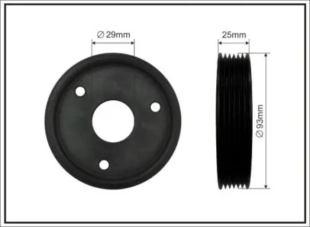 Шків генератора Renault Clio II/Kangoo 1.9D 08.97- 93x29x25 CAFFARO 40000