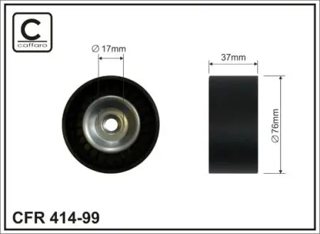 РОЛИК НАТЯЖНЫЙ 76x17x37 plastik CAFFARO 41499