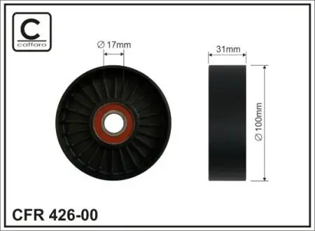 РОЛИК НАТЯЖНЫЙ 100X17X31 plastik CAFFARO 42600