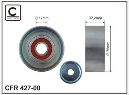 Ролик натяжной 75X17X32 metal podw. иoи. CAFFARO 42700