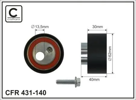 Ролик натяжного механизма ремня ГРМ Citroen C5 I/II/C8/Jumper/Jumpy, Fiat Scudo/Ulysse, Peugeot 406/607/807/Boxer/Expert 2.0D/2.2D 05.99- 60x13,5x30 CAFFARO 431140