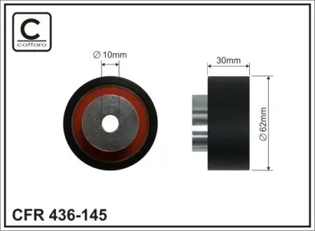 Ролик промежуточный ремень ГРМ Citroen C5 I/II/C8/Jumper/Jumpy, Fiat Scudo, Peugeot 406/607/807/Boxer/Expert 2.0D/2.2D 05.99- 62x10x30 CAFFARO 436145