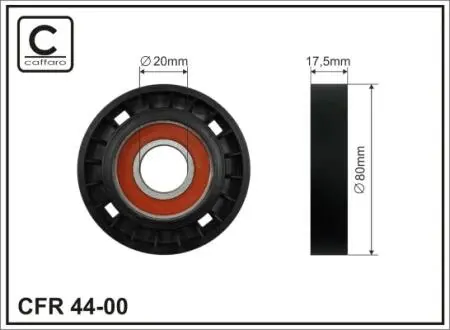 Ролик проміжний поліклинового ремня Fiat Palio/Punto/Strada 1.7D 01.94-12.06 80x20x17,5 CAFFARO 4400