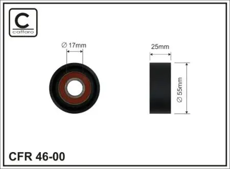 Ролик(54x17x26 пластик) Ford/Citroen/Peugeot 1.4/1.6HDi 01- CAFFARO 4600