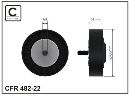 Ролик проміжний поліклинового ремня BMW X3 E83/X5 E70/X6 E71/E72 3.0D 02.07-07.14 80x8x26 CAFFARO 48222