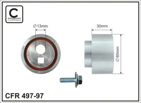 Ролик натяжного механизма ремня ГРМ Citroen Berlingo/C15/C4 I/C5/I/Evasion/Jumpy/Xsara/Picasso, Fiat Scudo/Ulysse, Lancia Zeta, Peugeot 206/SW/306/307/SW 1.9D/2.0D 06.96- 60x13x30 CAFFARO 49797