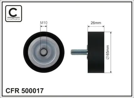 Ролик натяжний BMW 65x17x26 plastik (napinacz z 2 rolkami) CAFFARO 500017