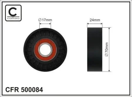 РОЛИК НАТЯЖНЫЙ 70x17x24,5 plastik CAFFARO 500084