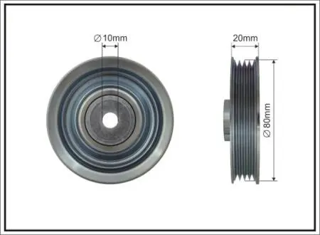 Ролик проміжний поліклинового ремня Toyota Echo/Yaris 1.0-1.5 04.99-11.05 80x10x15 CAFFARO 500090
