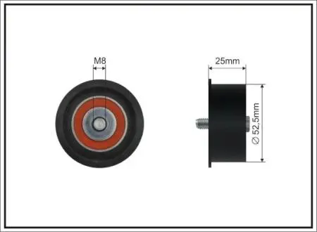 Ролик проміжний ремня ГРМ Chevrolet Lacetti/Nubira, Opel Astra G/H/H GTC/Combo/Corsa C/Meriva A/Signum 1.4-1.8 02.98- 52,5x8x23 CAFFARO 500101