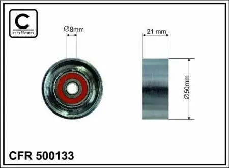 Ролик промежуточный ремень ГРМ BMW 3 E30/E36/5 E34 1.6/1.8 06.87-06.94 50x8x21 CAFFARO 500133