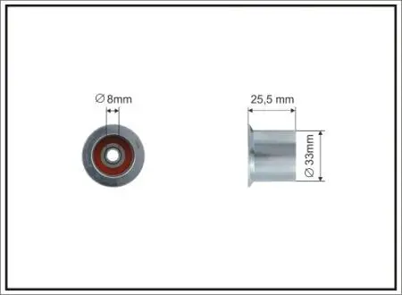 Ролик промежуточный ремень ГРМ BMW 3 E30/E36/5 E34 1.6/1.8 06.87-06.94 33x8x23 CAFFARO 500134