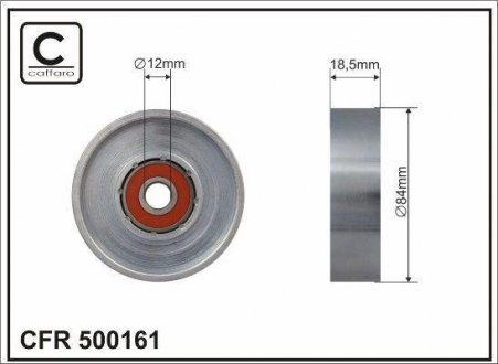 Ролик натяжного механизма поликлинового ремня. Nissan Almera I/Micra C+C III/III/Note 1.0-1.6 09.95- 84x12x18,5 CAFFARO 500161 (фото 1)
