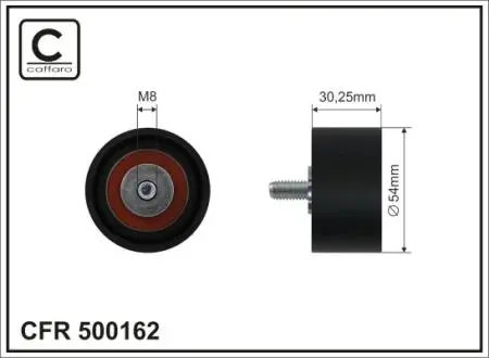Ролик проміжний поліклинового ремня Mercedec C T-Model S203/S204/W203/W204/CLK A209/CLK C209/CLS C218/C219/X218 3.0D-6.0 03.99- 54x8x30,25 CAFFARO 500162