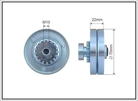 Ролик натяжного механізму поліклинового ремня Chevrolet Aveo/Kalos/Spark 1.0-1.2LPG 01.08- 70x10x22 CAFFARO 500175