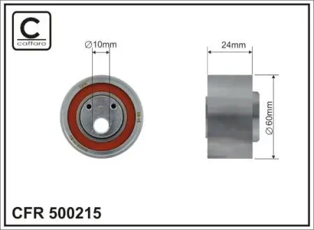 Ролик натяжного механизма ремня ГРМ Audi 100/A6 2.5D 01.90-12.97 60x10x24 CAFFARO 500215