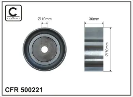 Ролик проміжний поліклинового ремня Fiat Fullback, Mitsubishi ASX/L 200/Triton/Lancer VIII/Outlander III/Pajero Sport III 1.8-2.4D 02.08- 70x10x3 CAFFARO 500221