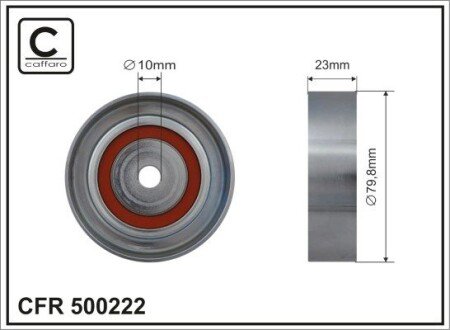 Ролик проміжний поліклинового ремня Renault Twingo I 1.2 03.93-10.96 79,8x10x23 CAFFARO 500222