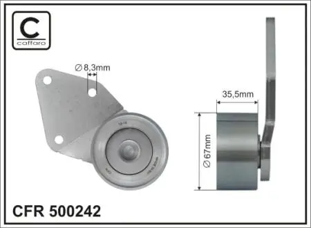 Ролик промежуточный ремень ГРМ Citroen Jumper, Fiat Ducato/Panorama, Iveco Daily I, Renault Master I/Trafic 2.4D/2.5D/2.8D 01.78- 67x35,5 CAFFARO 500242