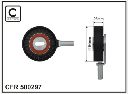 Ролик натяжного механізму поліклинового ремня Citroen Jumper/XM, Peugeot 605/Boxer 2.5D 03.94-04.02 94x26 CAFFARO 500297