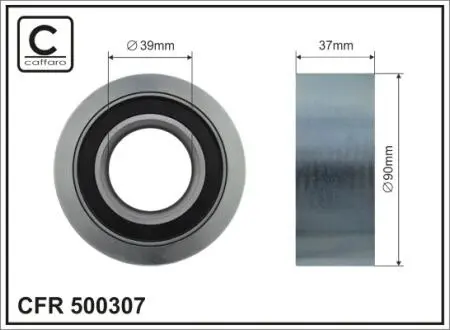 Ролик проміжний поліклинового ремня Renault Kerax/Premium/2 dCi11-270-MIDR06.23.56B/41 04.96 90x39x37 CAFFARO 500307