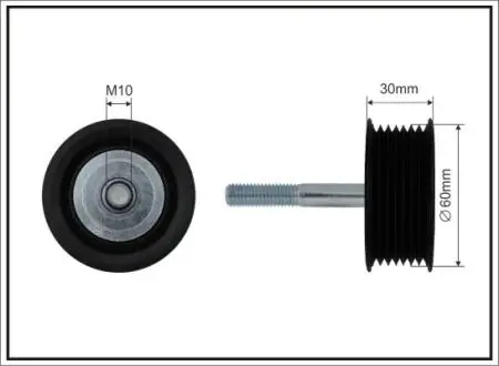 Ролик проміжний поліклинового ремня Porsche Cayenne/Panamera 3.6/4.8 02.07- 60x10x26,4 CAFFARO 500387