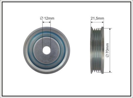 Ролик проміжний поліклинового ремня Suzuki Swift/II 1.0/1.3/1.6 03.89-12.05 70x12x15,6 CAFFARO 500432