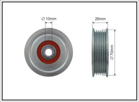 Ролик проміжний поліклинового ремня Daihatsu Luxio/Materia/Sirion/Terios 1.5 05.06- 70x10x22,7 CAFFARO 500439
