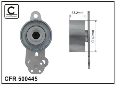 Натяжной механизм ремня ГРМ Jeep Cherokee/Comanche, Renault 18/Variable/20/21/25/30/Espace I/II/Fuego/Master I/Safrane I/Trafic 2.0D/2.1D 03.80-09.01 60x33,2 CAFFARO 500445