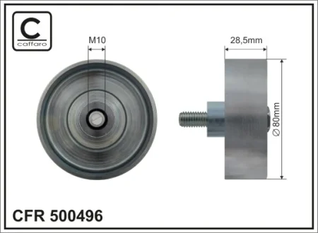 Ролик проміжний поліклинового ремня Porsche 911 3.6 03.99-08.05 80x10x28,5 CAFFARO 500496
