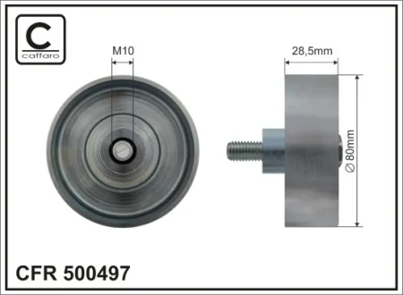 Ролик проміжний поліклинового ремня Porsche 911 3.6 06.00-12.09 80x10x28,5 CAFFARO 500497