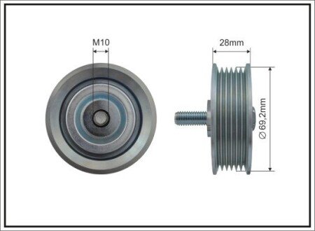 Ролик поликлинового ремня 69,2x10x22,8 metal CAFFARO 500512