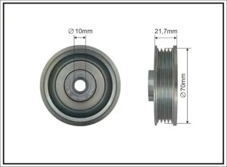 Ролик проміжний поліклинового ремня Mitsubishi Colt VI 1.5 03.05-06.12 70x10x15,6 CAFFARO 500516