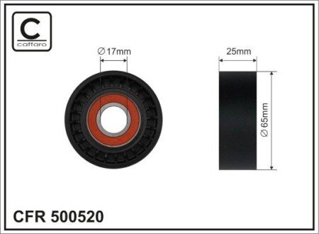 РОЛИК НАТЯЖНЫЙ 65x17x25 plastik CAFFARO 500520