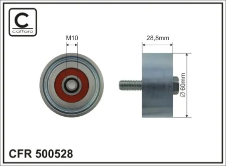 Ролик проміжний поліклинового ремня Infiniti EX/FX/M 3.0D 03.10- 60x10x28,8 CAFFARO 500528