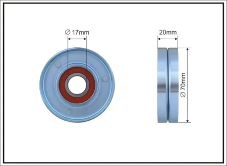 Ролик натяжного механізму поліклинового ремня Iveco Eurostar/Eurotech MP/Eurotrakker/Stralis/Trakker, Astra HD 7-C F3AE0681B-F3BE3681F 01.93- 70x17x20 CAFFARO 500577