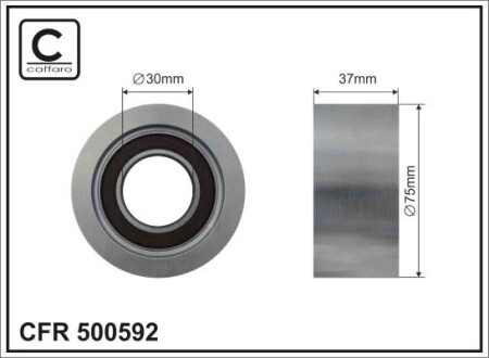 Ролик натяжного механізму поліклинового ремня Mercedes Travego O 580 12.0D 10.99- 75x30x37 CAFFARO 500592