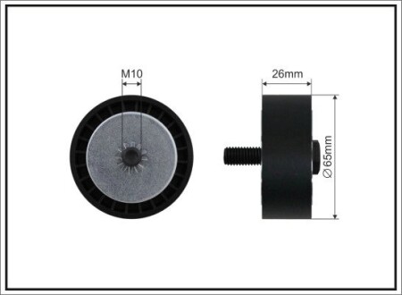 Ролик проміжний поліклинового ремня Opel Antara/Cascada/Insignia A/A Country/B/B Country/B Grand Sport/Zafira C 2.0D 10.11- 1.3 65x10x26 CAFFARO 500657