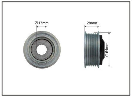 Ролик проміжний поліклинового ремня Audi A8 D5/Q7/Q8, VW Amarok/Touareg 3.0D 01.15- 60x17x28 CAFFARO 500662