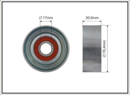 Ролик натяжного механізму ремня ГРМ Honda, Acura 76.4x17x30.6 CAFFARO 500671