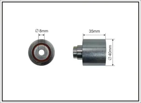 Ролик проміжний ремня ГРМ Audi A1/A2/A3/A4/Allroad/A5/A6/Q5/TT, Ford Galaxy, Mitsubishi Grandis/Lancer VIII/Outlander II, Seat Alhambra/Altea/XL/Arosa/Cordoba 1.2D-3.0 03.95- 40x8x35 CAFFARO 62-35